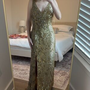 Mac Duggal Gold Sequin Dress 5473